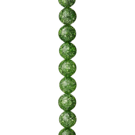 Green Crackled Quartz Round Beads, 10mm by Bead Landing™